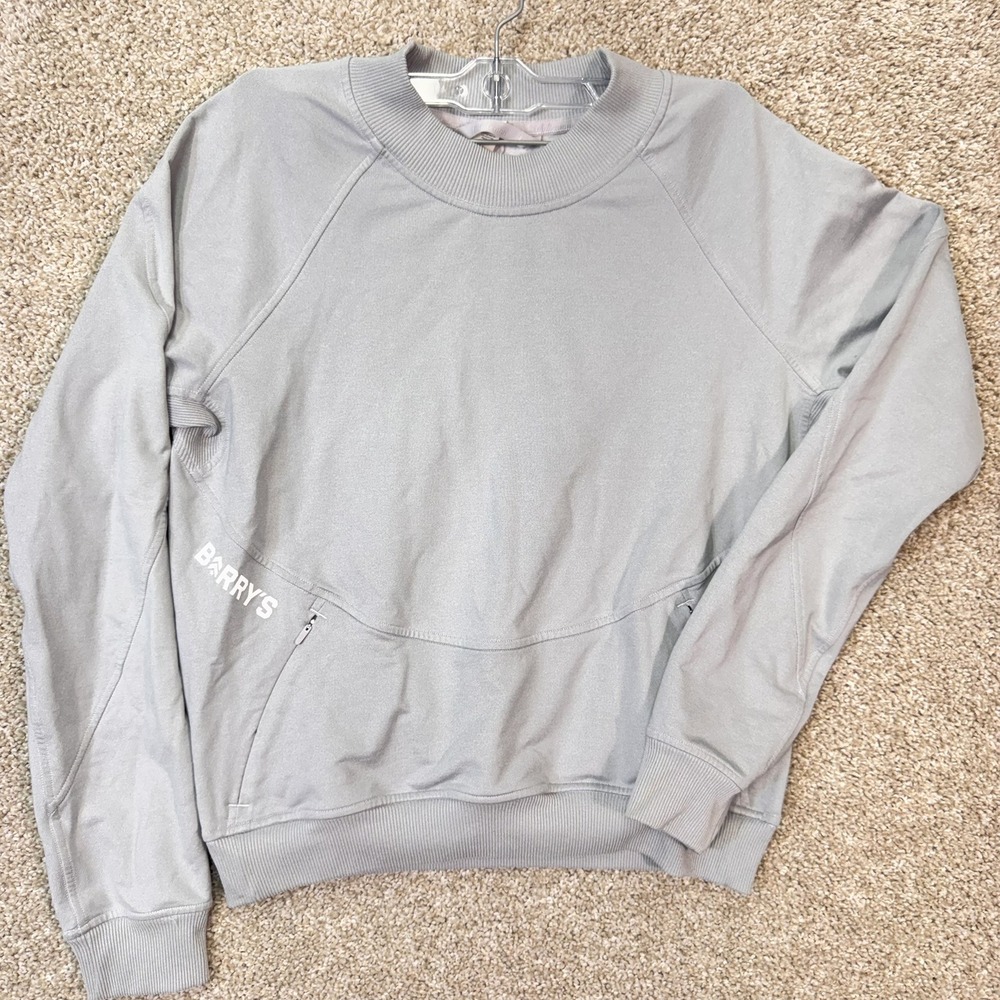 Lululemon Sweatshirt Mens 4 Barrys Bootcamp Collaboration Light Grey EUC